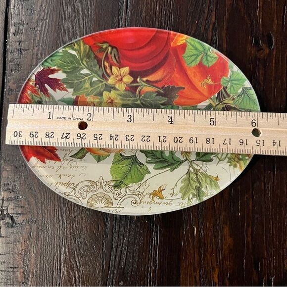 Blooms and Bees Glass Art Soap Dish (Floral) - Picture 3 of 5